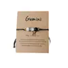 Amazon WISH Explosiones Calientes Pulsera Elástica de Doce Constelaciones Piedra Ojo de Tigre Ágata Pulsera de Cuentas de Color Mixto Tarjeta