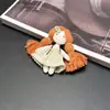 Saia Xadrez de Tecido Estilo Floresta Pingente de Boneca, Charme de Bolsa de Menina Trançada Fofo, Chaveiro de Boneca Presente