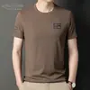 Camiseta de Manga Corta para Hombre 2023 Verano Nueva Llegada Estilo Coreano Estampada Cuello Redondo Moda Marca Camiseta de Media Manga para Jóvenes Ropa de Hombre