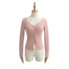1548-Pure Desire Spice Girls Slim V-Neck T-Shirt com Peito Pad Top Feminino 2025 Lace Stitching Sling Conjunto de Duas Peças