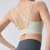Sutiã Esportivo Feminino À Prova de Impacto com Sustentação Corrida Fitness Yoga Colete Costas Cruzadas Bonitas Alças Duplas Colete de Yoga