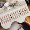 Uñas Postizas de Presión con Diseño de Estrella y Tiras, Ovaladas Medianas para Niñas, Dulces, Puras, Frescas, Otoño-Invierno, Manicura Iluminadora Ojo de Gato Fábrica