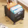 Caja de almacenamiento de libros de gran capacidad con ruedas, cesta de almacenamiento móvil para mochilas de estudiantes de secundaria, organizador de libros para el aula