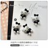 Acessórios de Unha Cartoon Gato Preto e Branco, Populares Online, Decorações de Strass para Unha Laço Fofo Cartoon Hello Kitty