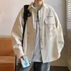 Camisa vaquera retro estilo Hong Kong para hombre, chaqueta casual de trabajo para primavera y otoño, marca de moda, prenda exterior elegante y versátil