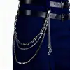 Corrente de Cintura Pingente Estrela de Cinco Pontas Hip-Hop Punk Transfronteiriço Estilo Ins Moda Estilosa Corrente de Metal Multicamadas Corrente para Jeans