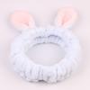 Versión coreana de diadema con orejas de conejo tridimensionales súper lindas para maquillaje de damas, máscara facial de felpa, diadema para el cabello, tocado al por mayor