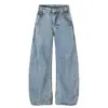 Calça Jeans Masculina Outono 2026 Estilo Quente Juventude Solta Caimento Longo Perna Reta Cross-border Emagrecimento Perna Larga