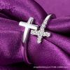 Anillo cruzado clásico de doble capa para mujer, estilo japonés y coreano, abierto, combina con todo, con espejo cruzado, joyería para el cabello muy vendida.