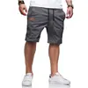 Shorts Esportivos Casuais Masculinos de Verão Estilosos ao Ar Livre Europeus e Americanos Cor Sólida com Cordão Reta Venda por Atacado