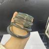 Material de cavalo de fornecimento ao vivo, depósito de gelo alto, pulseira de calcedônia azul, gelo através de pulseira de jade de ágata azul, pulseira redonda verde óleo, atacado