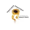 Anel de pedra olho de tigre mais vendido internacionalmente, anel aberto irregular martelado com franja vintage e sol, luxo leve e elegante, disponível para dropshipping
