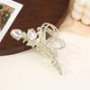 Pinza de Pelo de Mariposa con Pedrería a la Moda para Mujer, Estilo de Alta Gama para Peinados Recogidos, Elegante Pinza de Garra Metálica, Pinza de Tiburón Grande al por Mayor