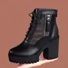 Botines de Malla de Cuero Suave, Diseño de Malla Hueca, Transpirables Versátiles con Tacón Grueso Alto y Suela Gruesa, Botines Cortos Martin para Mujer, Verano 2026