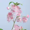 Rama Larga de Flor de Cerezo Simulada con 2 Puntas Set de Flor de Durazno Decoración de Boda Adornos Accesorios para Sesión de Fotos Flor de Cerezo Falsa Flores Artificiales en Stock