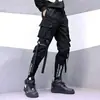 Overol bordado americano para hombre, nuevo, moda oscura, europeo y americano, bolsillo grande, cinta, hip hop, holgado, cónico, pantalones harén