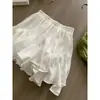 Saia Midi Plissada Irregular Dinâmica em Linha A para Mulheres, Design de Cintura Alta para o Verão, Saia Bufante, Saia Média que Rejuvenesce e Emagrece
