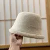 Sombrero de Felpa de Moda Vintage para Mujer, Sombrero de Pescador con Flecos para Otoño e Invierno, Sombrero de Cubo Engrosado Cálido para Protección de Orejas, Sombrero de Cubo para Adelgazar la Cara
