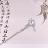 Grampo de Cabelo com Borla de Pedra da Lua, Novo Estilo Chinês, Grampo de Cabelo de Alto Padrão Estilo Antigo, Grampo de Cabelo Fresco e Elegante, Acessório de Nicho