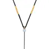 Colar com pingente banhado a ouro feito à mão com fio fino para mulheres, adequado para pingentes de jade ou Buda