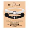Pulsera Nueva de Grabado de Cuerda Estilo Milán de Amazon Bloque de Aleación Ajustable Pulsera Cruzada de Pareja para Hombres y Mujeres suit