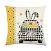 Venta Caliente de Pascua Funda de Almohada de Conejo Nórdico Oficina Sofá Funda de Cojín de Lino Transfronterizo Decoración del Hogar Modelo Nuevo