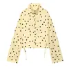 Artículo Caliente Transfronterizo de AliExpress 2026 Primavera Nueva Chaqueta Casual Holgada para Mujer con Estampado de Lunares y Cordón