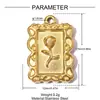 Pétala de Rosa Peônia Trevo de Quatro Folhas Pingente DIY de Aço Inoxidável Brincos de Cacto Estrela do Mar Femininos Pulseira Joia de Aço Titânio Pingente