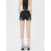 Shorts Vaqueros de Dobladillo Enrollado Estilo Retro Americano Chica Picante para Mujer Modelo Nuevo 2026, No Reveladores, Elásticos, Adelgazantes, Moldeadores de Glúteos Hot Pants