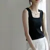 Tienda Insignia Shanghai Dan Nong/Chaleco de Seda Helada para Mujer, Ropa de Abrigo de Verano, Capa Base de Punto, Camisola Pequeña con Diseño Elegante, Top Ajustado
