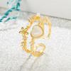 Anillo de pétalos de ojo de gato con forma de corazón de melocotón, diseño de nicho femenino, anillo de personalidad de moda, anillo abierto de dedo índice con sentido de alta calidad.