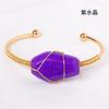 Pulsera de ataúd de cristal natural transfronteriza piedra cruda de cristal envuelta en seda piedra semipreciosa ataúd rica pulsera ajustable al por mayor