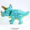 Nova decoração de festa temática de dinossauro em pé balão de filme de alumínio Tiranossauro Rex dragão cuspidor de fogo empurrar no chão bola de folha de alumínio