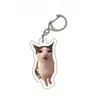 Nuevo llavero acrílico de gato banana feliz gato feliz transfronterizo, colgante creativo de gatito