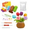 Paquete de Materiales de Crochet Más Vendido de Amazon Serie de Plantas Adornos de Flores en Maceta Regalos Soporte Dropshipping