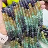 Cristal Natural Fluorita Colorida Cuentas Sueltas Accesorios para Joyería DIY Cuentas Redondas Semiacabadas Pulsera de Cuentas Sueltas Naturales de Alta Gama