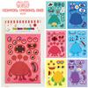 Pegatinas de caras cambiantes de animales de niña, regalo educativo para niños de jardín de infantes, collage de caras DIY, venta al por mayor transfronteriza