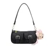 Dropshipping Transfronterizo Bolso de Mano con Cinturón de Cuero Multibolsillos para Motocicleta Bolso de Hombro para Debajo del Brazo Bolso de Moda Casual Modelo Nuevo 2026 para Mujer