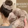 Goma para el pelo floral marrón, elegante y a la moda, con diseño de cuadros para mujer, nuevo estilo 2026, accesorio para el pelo de tela de alta calidad