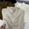 Suéter de Punto Suave y Acogedor de Cuello Semi Alto para Mujer, Top Versátil Otoño e Invierno, Estilo Coreano Adelgazante de Color Sólido, Camiseta Base de Punto de Cuello Medio