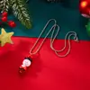 Diseño Creativo Europeo y Americano Colgante de Muñeco de Nieve Blanco Collar Cadena para Suéter de Niñas Navidad Dibujos Animados Lindo Sencillo