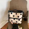 Bolsa Tote de Lona com Bolinhas Estilo Coreano Nicho Grande Capacidade Feminina Verão 2026 Nova Exquisite para o Trabalho Ombro Único Transversal