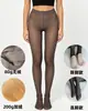 Leggings Gruesos Negros Transparentes con Forro de Felpa, Medias Negras Transparentes de Nueve Puntos, Medias Negras Enteras con Correas para el Pie, Falsamente Transparentes, Otoño e Invierno