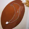 S925 yintongqin colar de pérola barroca natural e brilhante estilo estrela de água doce feminino clavícula