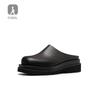 Pantuflas Baotou de verano 2022 con suela gruesa y cabeza redonda de bizcocho para hombre, de piel auténtica, transpirables, para exteriores, con realce de piel.