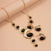 Collar con Cadena para Suéter con Colgante Geométrico Ovalado en Espiral Transfronterizo Europeo y Americano Estiloso Popular en Instagram Elegante Retro de Gama Alta para Mujer
