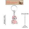 Llavero de Corazón de Diamante Plano 2D con Tortuga, Llavero Ligero de Acrílico, para Cumpleaños/Día de San Valentín de Mujer