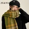 Bufanda de Rayas Ze&Ma para Mujer, Nuevo Estilo de Alta Gama para Otoño e Invierno, Estilo Coreano, Engrosada para Calidez, Calentador de Cuello Atmosférico