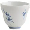 Taza de té Fu Lu blanca pura pintada a mano con aceite de cerdo, orquídea mariposa, taza maestra blanca china, taza de té para el hogar, caja de regalo, regalo regalo