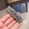 Pinza para el Cabello de Lujo Ligero Exquisita con Diamantes Completos, Pinza Lateral para la Oreja con Diamantes, Pinza para el Flequillo, Pinza para la Parte Posterior de la Cabeza, Accesorio para el Cabello